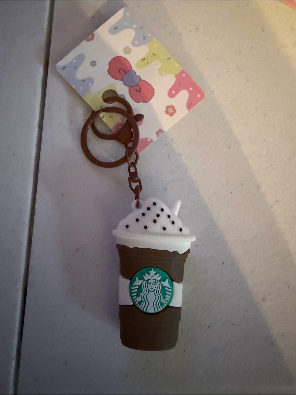 Starbucks Brown, White & Green Frappuccino Keychain
